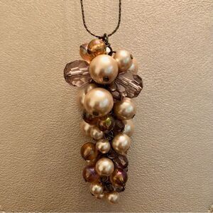 Faux Pearl Cluster Pendant | 40” Lemgth